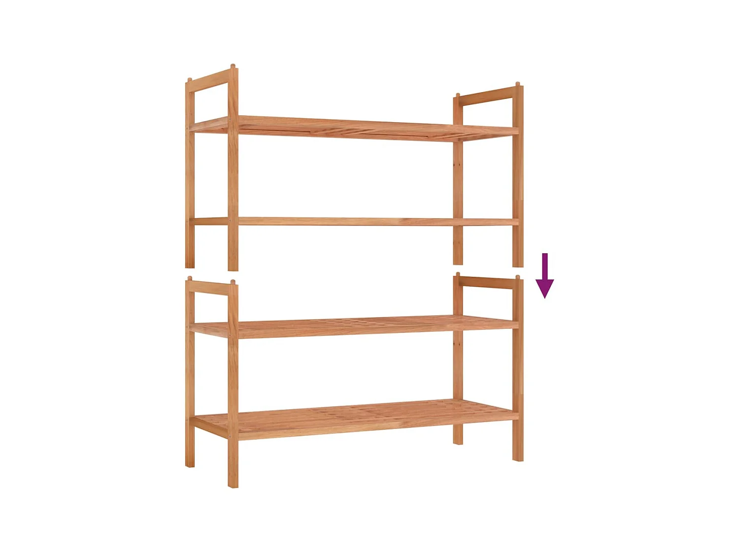 Étagères à chaussures 2 pcs 69x27x41 cm Bois massif de noyer