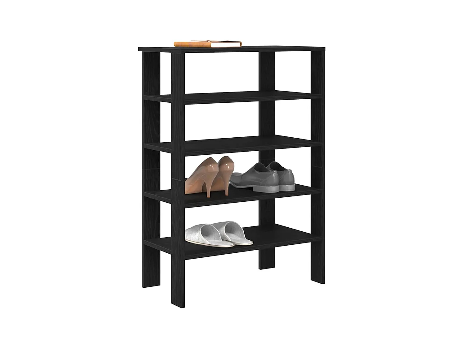Étagère à chaussures noir 61x32x87,5 cm bois d'ingénierie