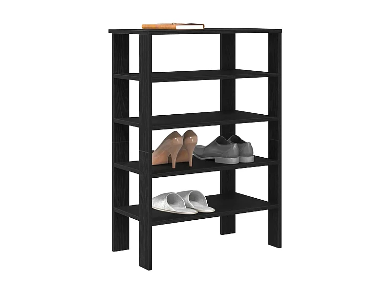 Étagère à chaussures noir 61x32x87,5 cm bois d'ingénierie