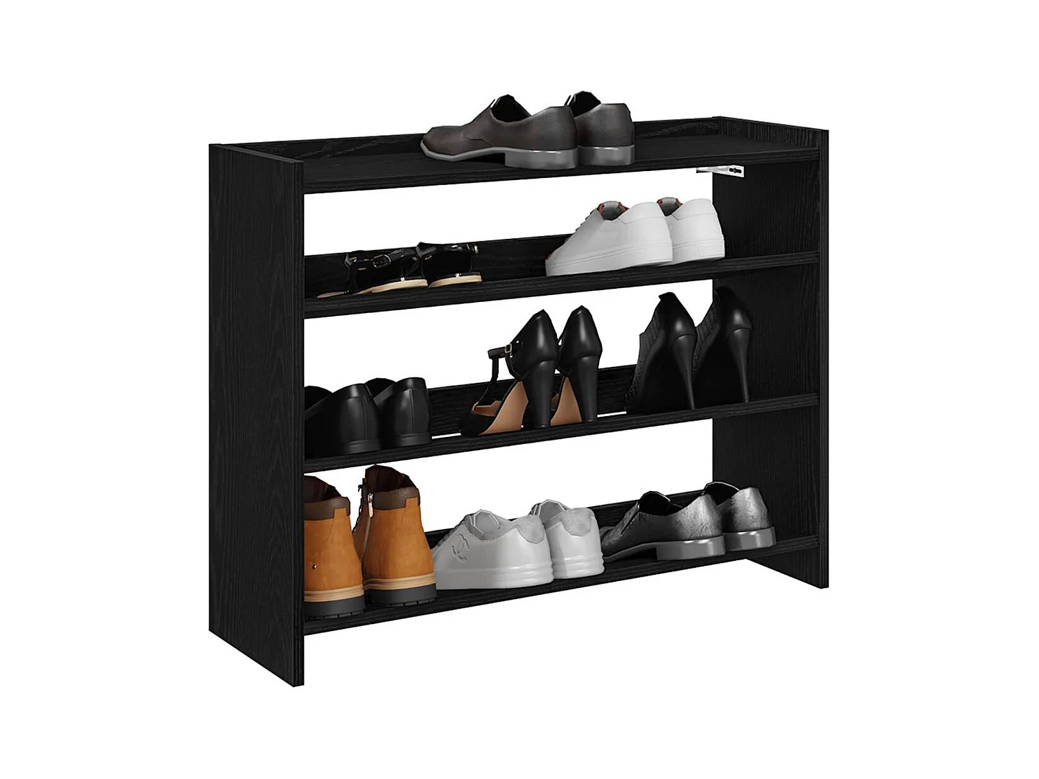 Étagère à chaussures noir 80x25x62 cm bois d'ingénierie