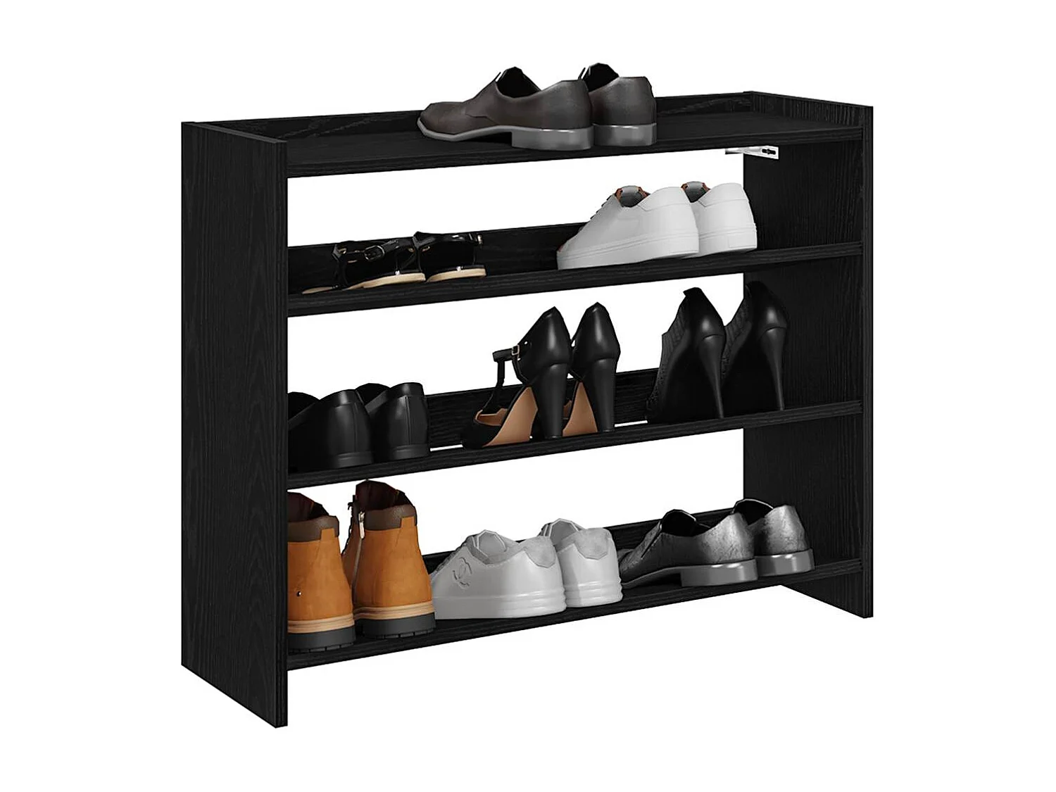 Étagère à chaussures noir 80x25x62 cm bois d'ingénierie