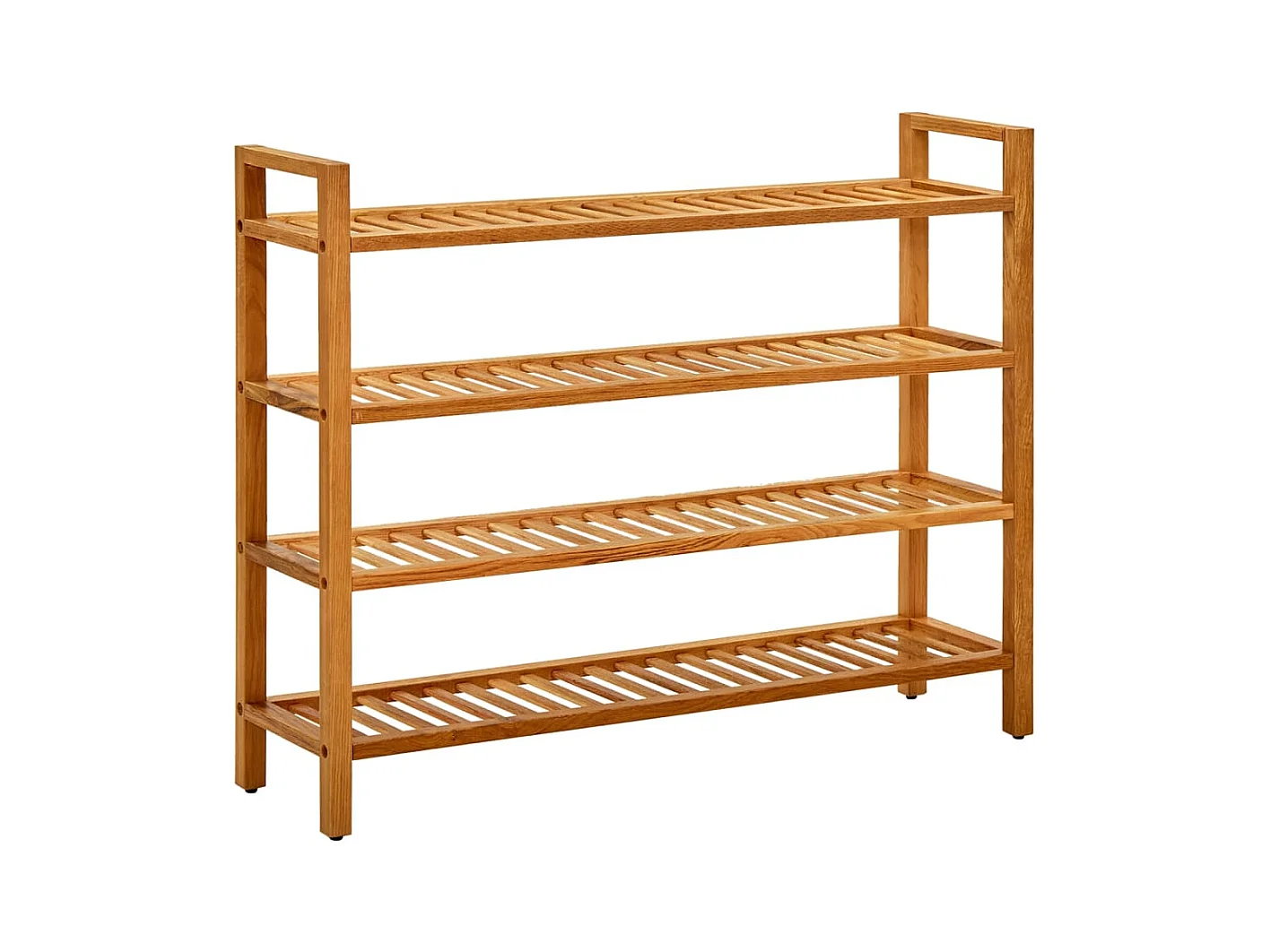 Étagère à chaussures à 4 niveaux 100x27x80 cm Chêne massif