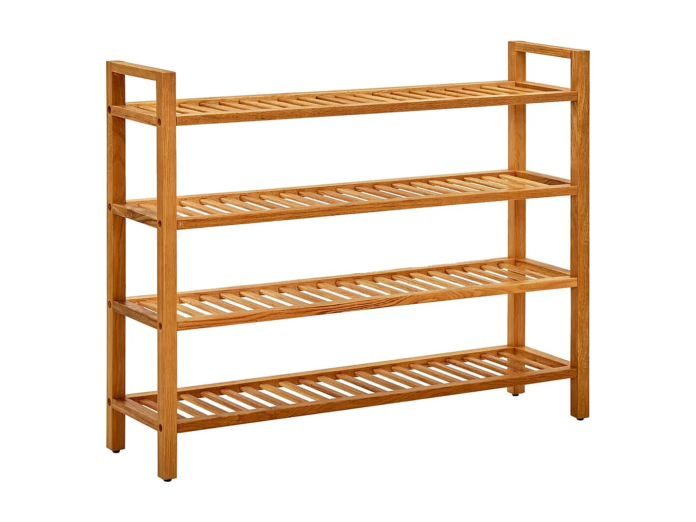 Zapatero de 4 niveles 100x27x80 cm Roble macizo