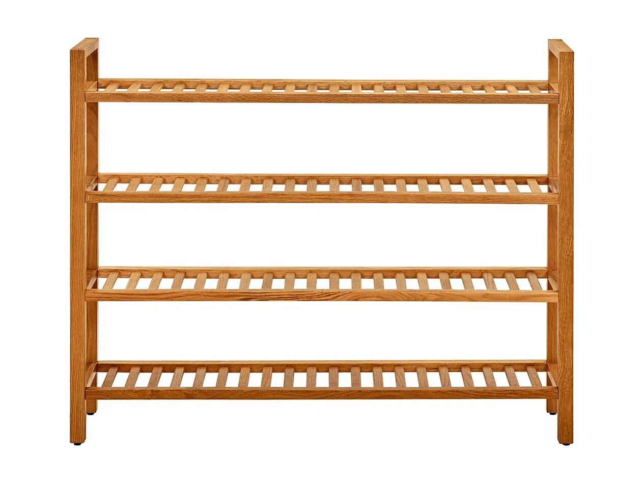 Zapatero de 4 niveles 100x27x80 cm Roble macizo