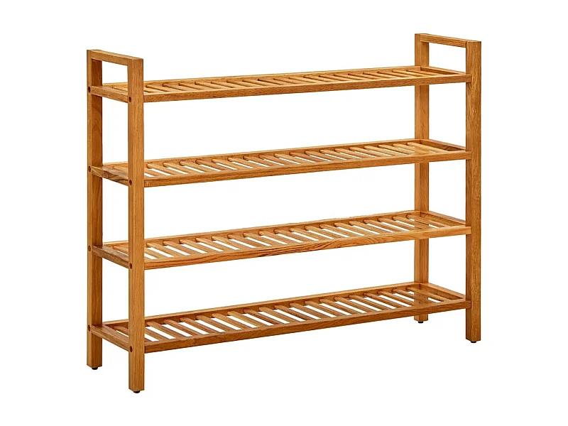 Zapatero de 4 niveles 100x27x80 cm Roble macizo