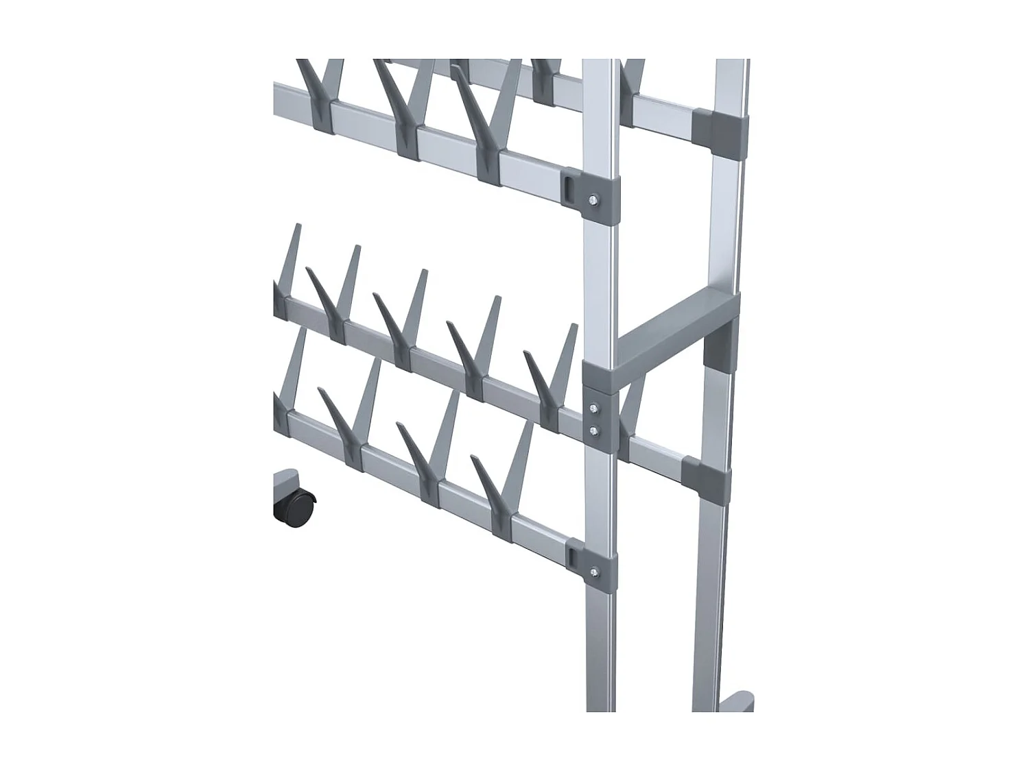 Étagère à chaussures avec roulettes Argenté 66x27x100 cm