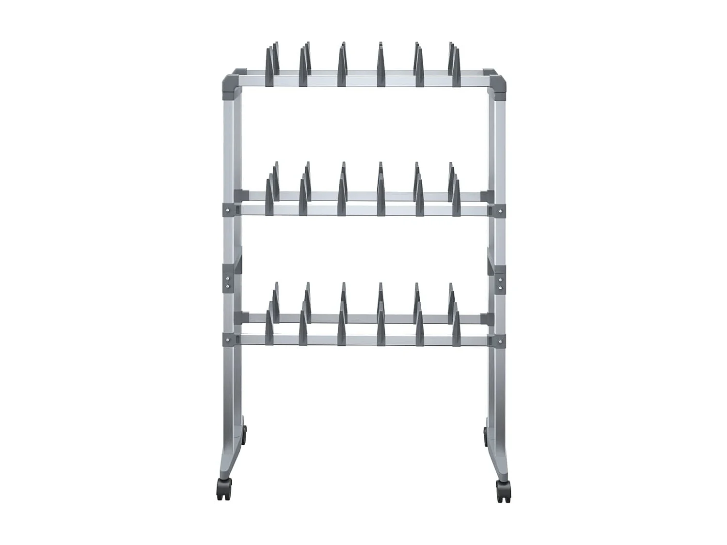 Zapatero con ruedas Plata 66x27x100 cm