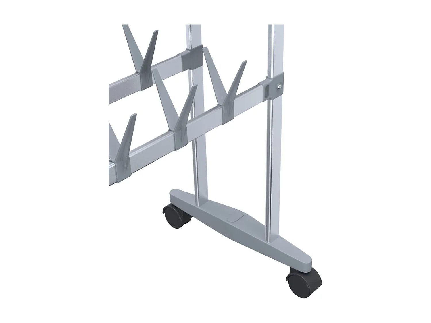 Zapatero con ruedas Plata 66x27x100 cm