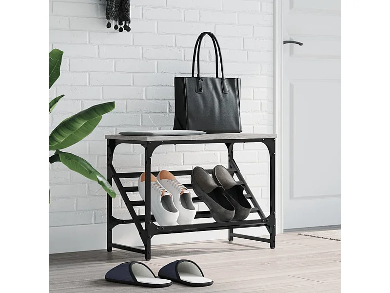 Étagère à chaussures sonoma gris 60x30x45 cm bois d'ingénierie