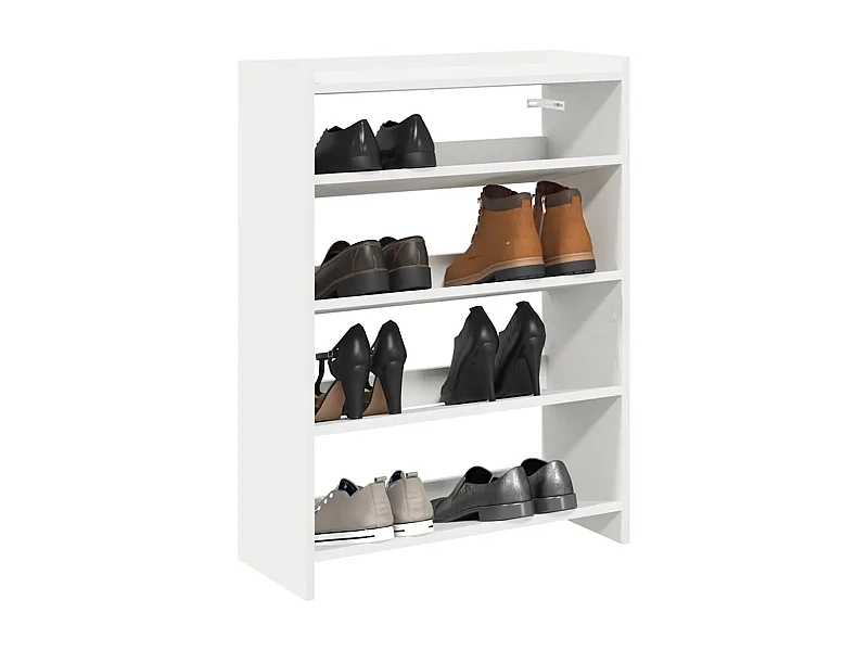 Witte schoenenrek 60x25x81 cm bewerkt hout