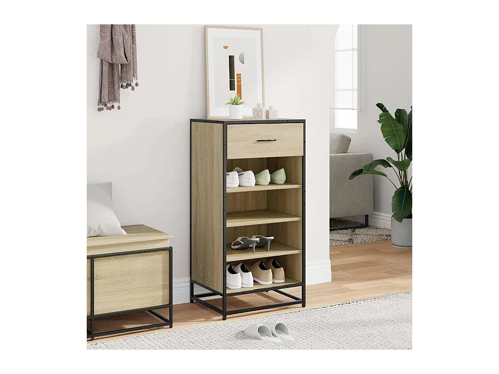 Étagère à chaussures chêne sonoma 48x38x97,5 cm bois ingénierie