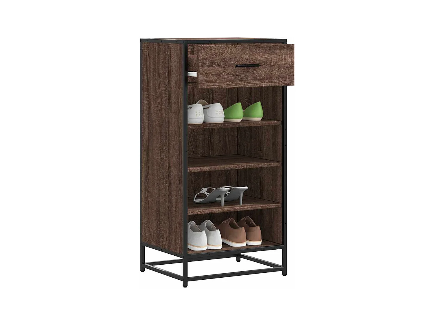 Étagère à chaussures chêne marron 48x38x97,5 cm bois ingénierie