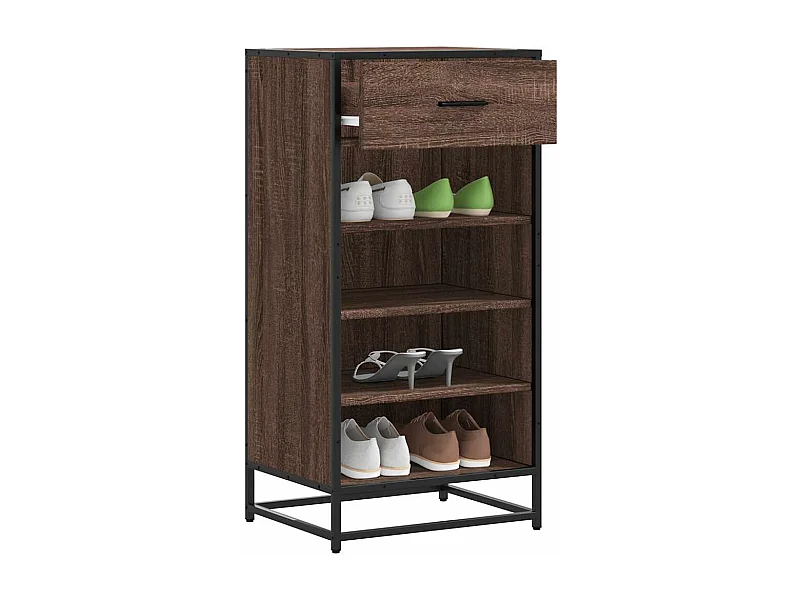 Étagère à chaussures chêne marron 48x38x97,5 cm bois ingénierie