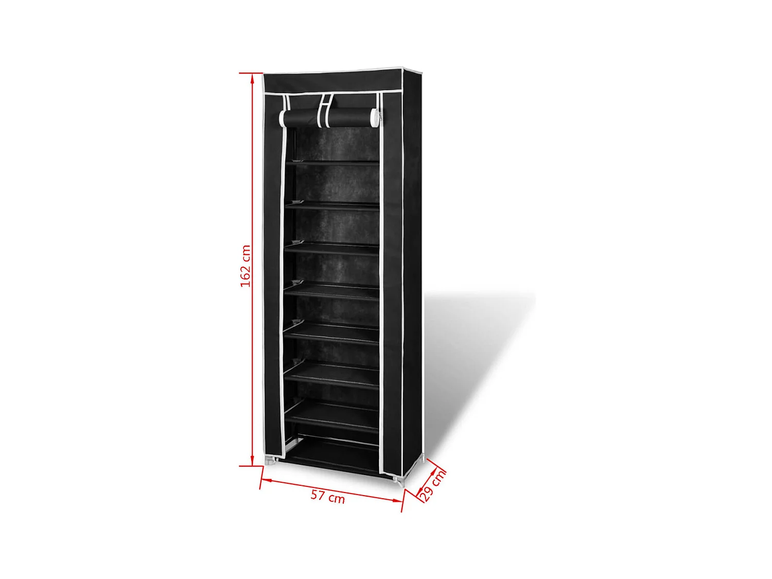 Scaffale porta scarpe 162 x 57 x 29 cm Nero