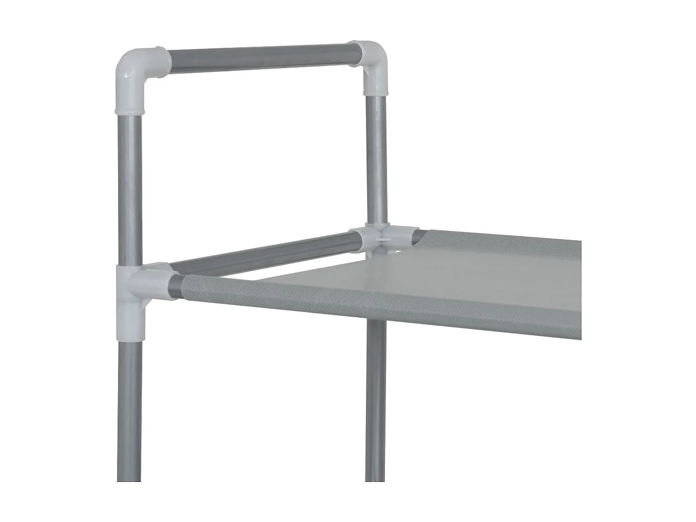 Range-chaussures 10 étagères Métal et Tissu non tissé Argenté