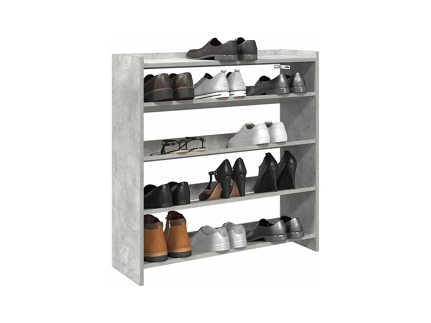 Étagère à chaussures gris béton 80x25x81 cm bois d'ingénierie