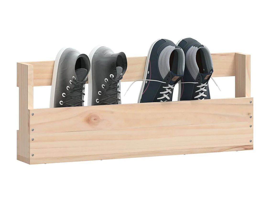 Étagères à chaussures murales 2 pcs 59x9x23 cm Pin massif