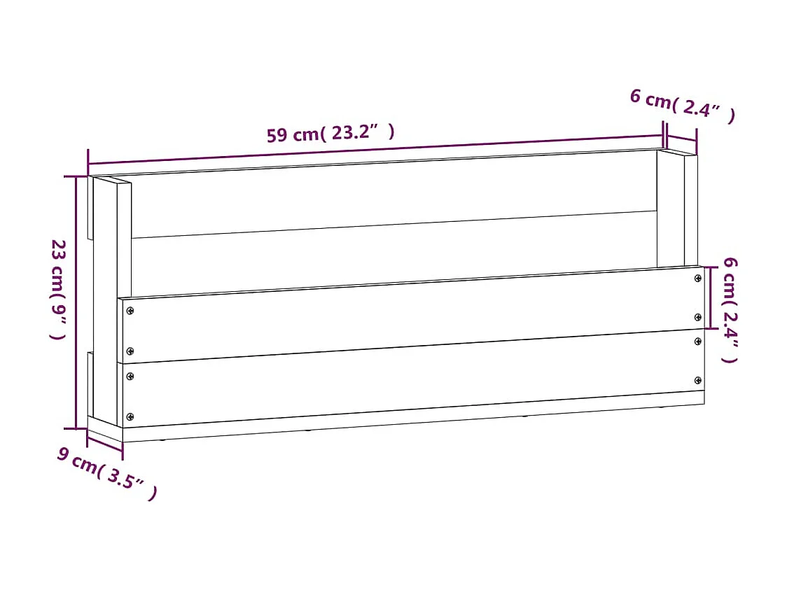 Zapateros de pared 2 uds 59x9x23 cm Pino macizo
