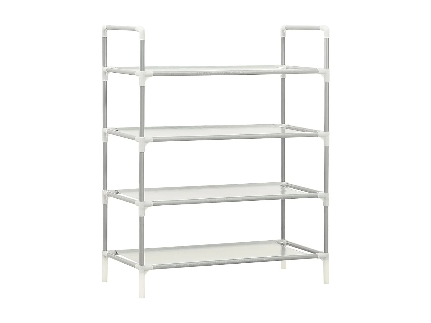 Zapatero de 4 estantes Metal y tela no tejida Plata