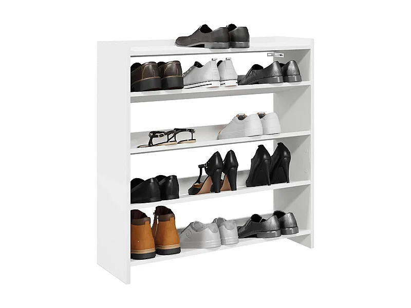 Étagère à chaussures blanc 80x25x81 cm bois d'ingénierie