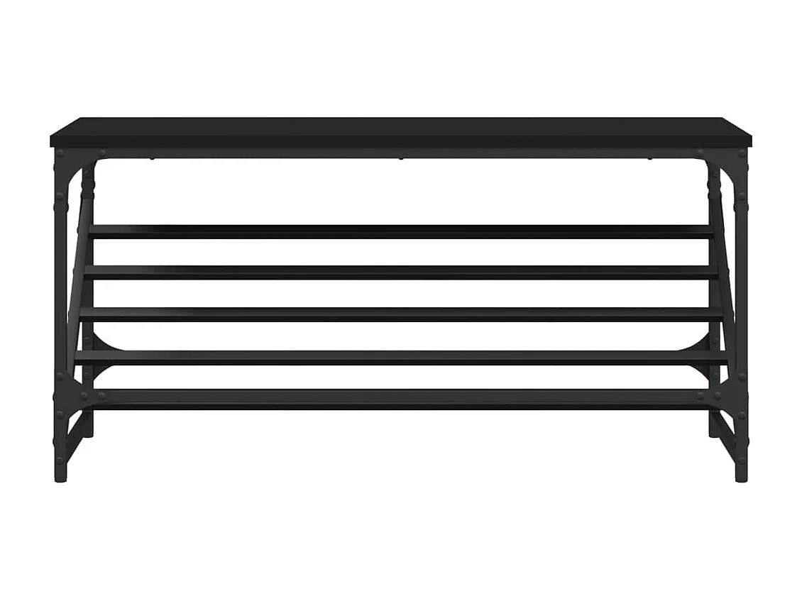 Zapatero negro 90x30x45 cm madera de ingeniería