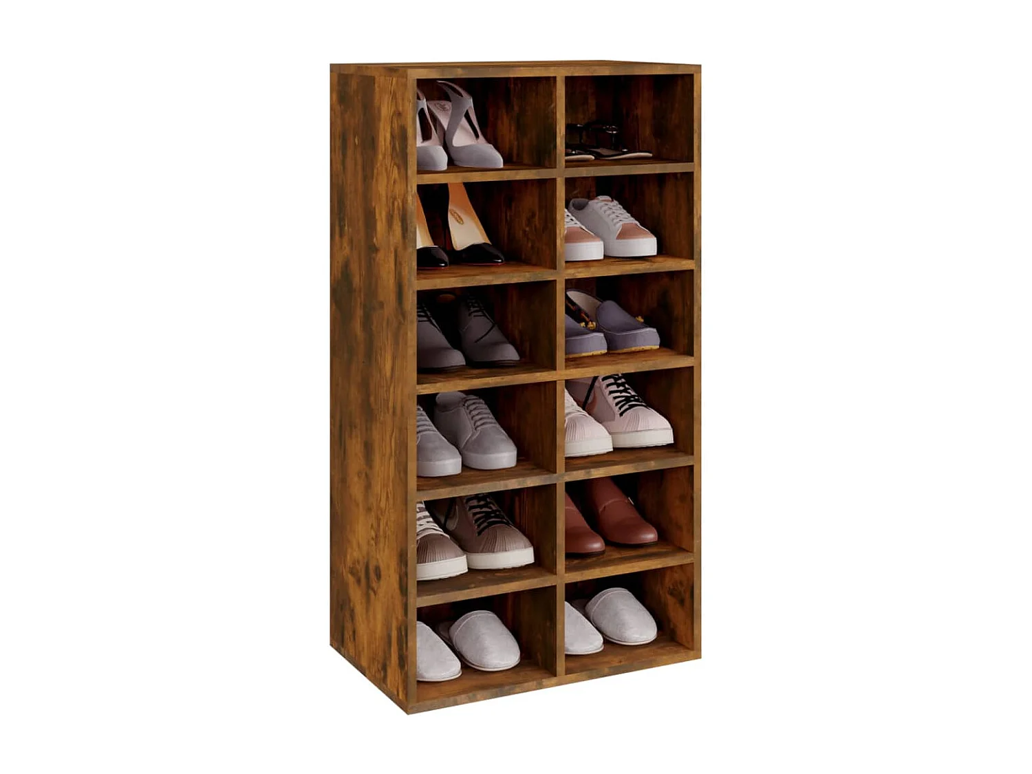Étagère à chaussures Chêne fumé 54x34x100,5 cm