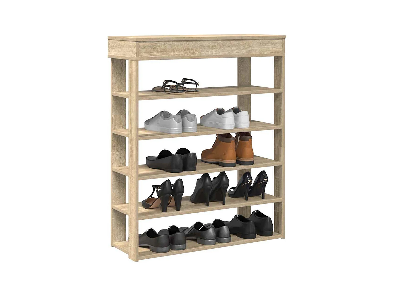 Étagère à chaussures chêne sonoma 80x30x98 cm bois d'ingénierie