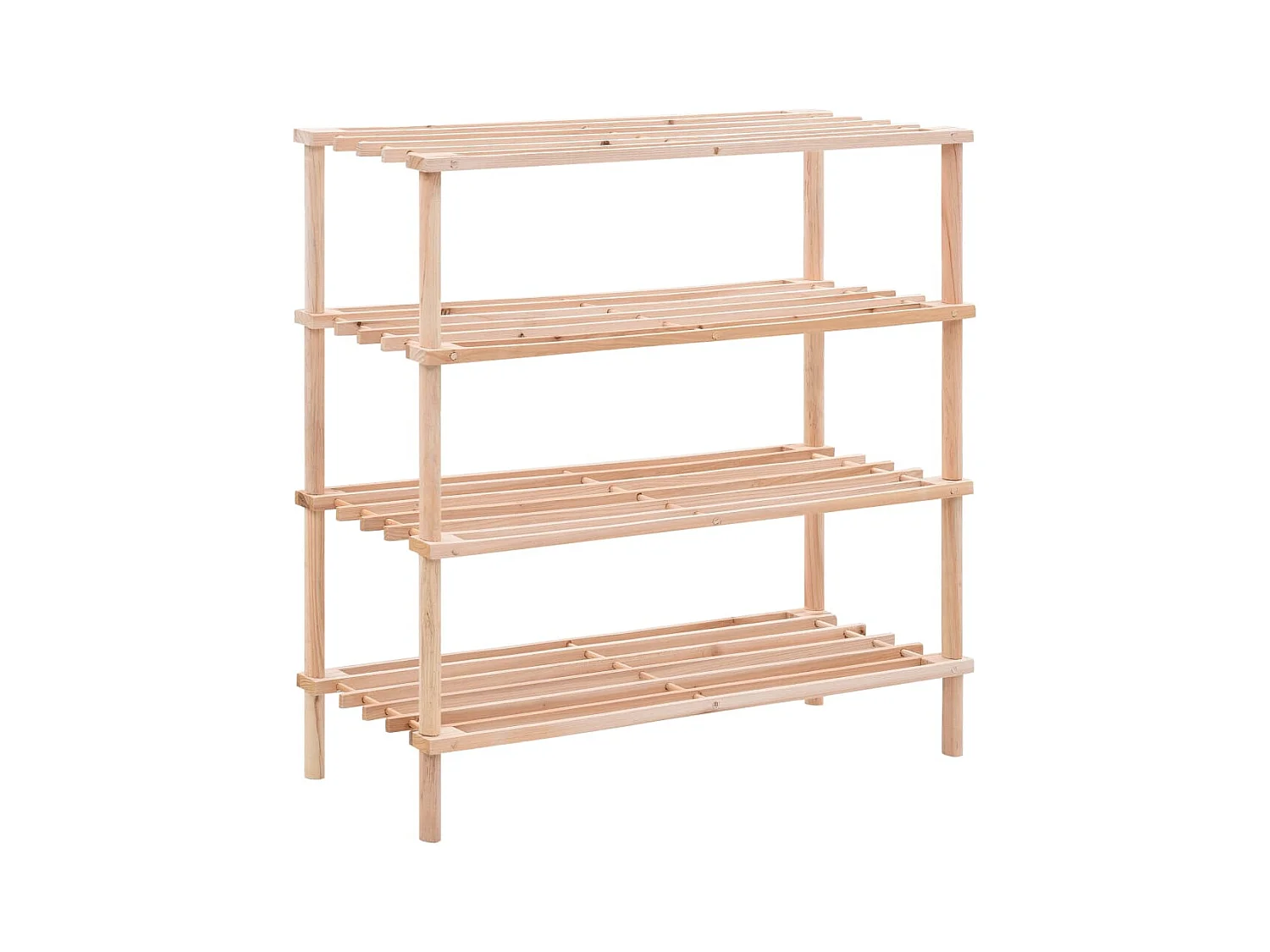Range-chaussures à 4 étagères Bois de sapin solide