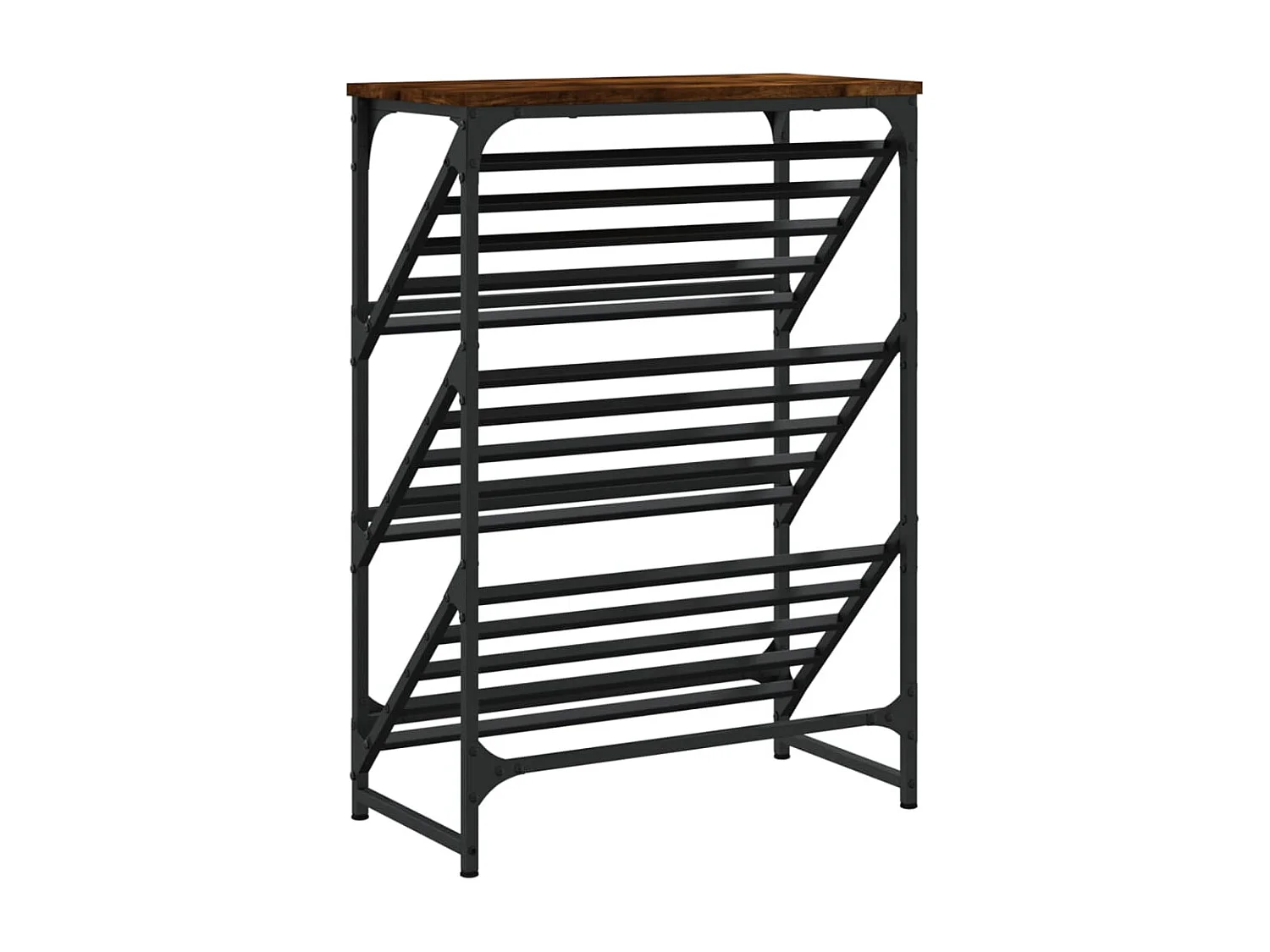 Étagère à chaussures chêne fumé 60x30x85 cm bois d'ingénierie