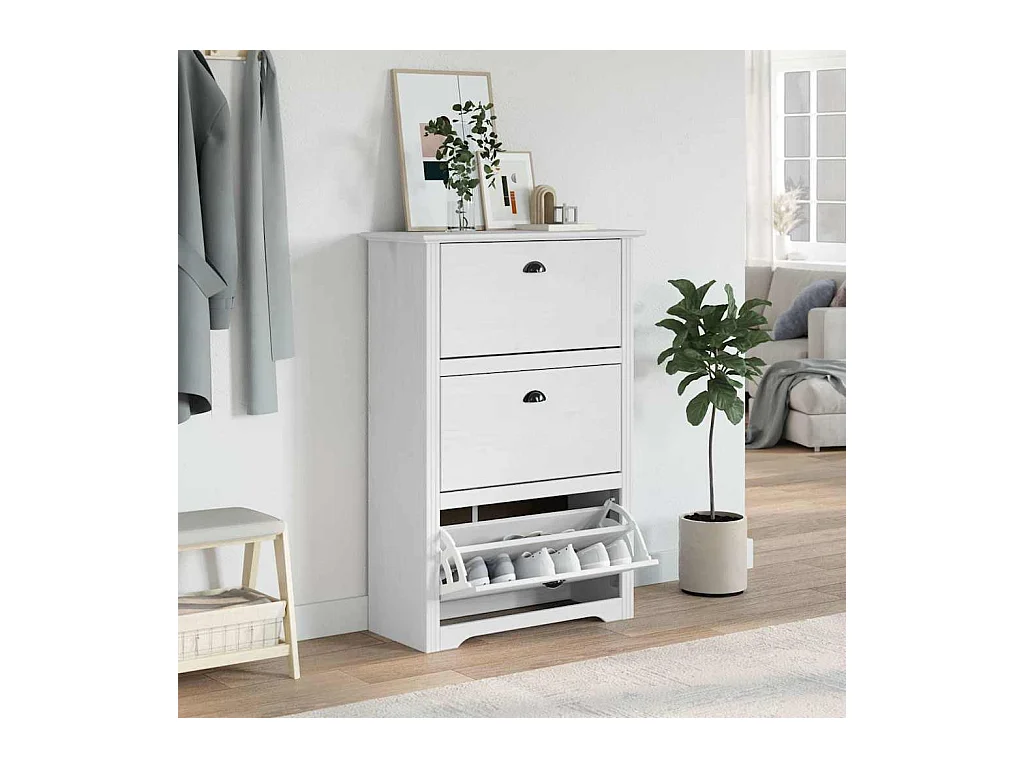 Étagère à chaussures blanc 80x35x118 cm