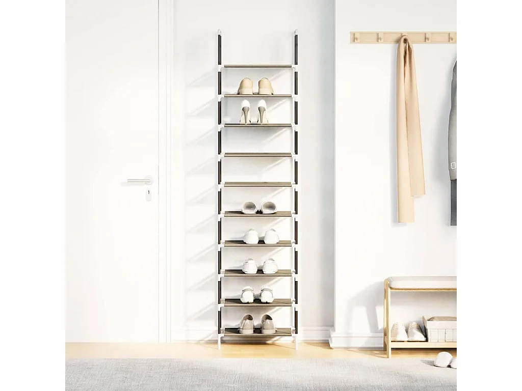 Étagère à chaussures 10 niveaux 44x28x180 cm tissu non-tissé