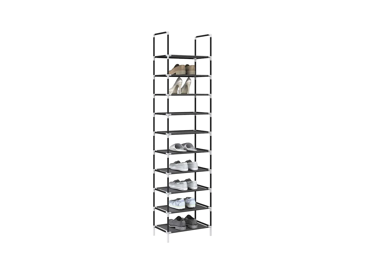 Étagère à chaussures 10 niveaux 44x28x180 cm tissu non-tissé