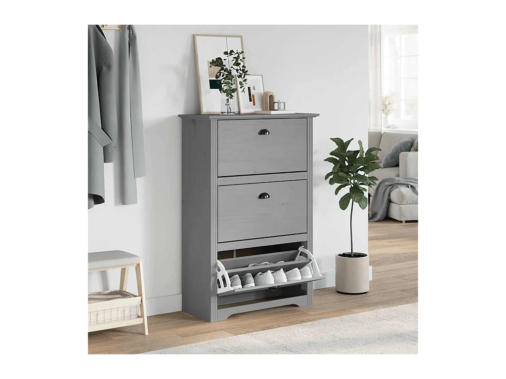 Étagère à chaussures gris 80x35x118 cm