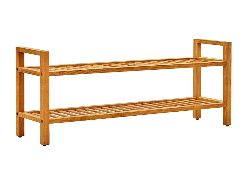 Étagère à chaussures à 2 niveaux 100x27x40 cm Chêne massif