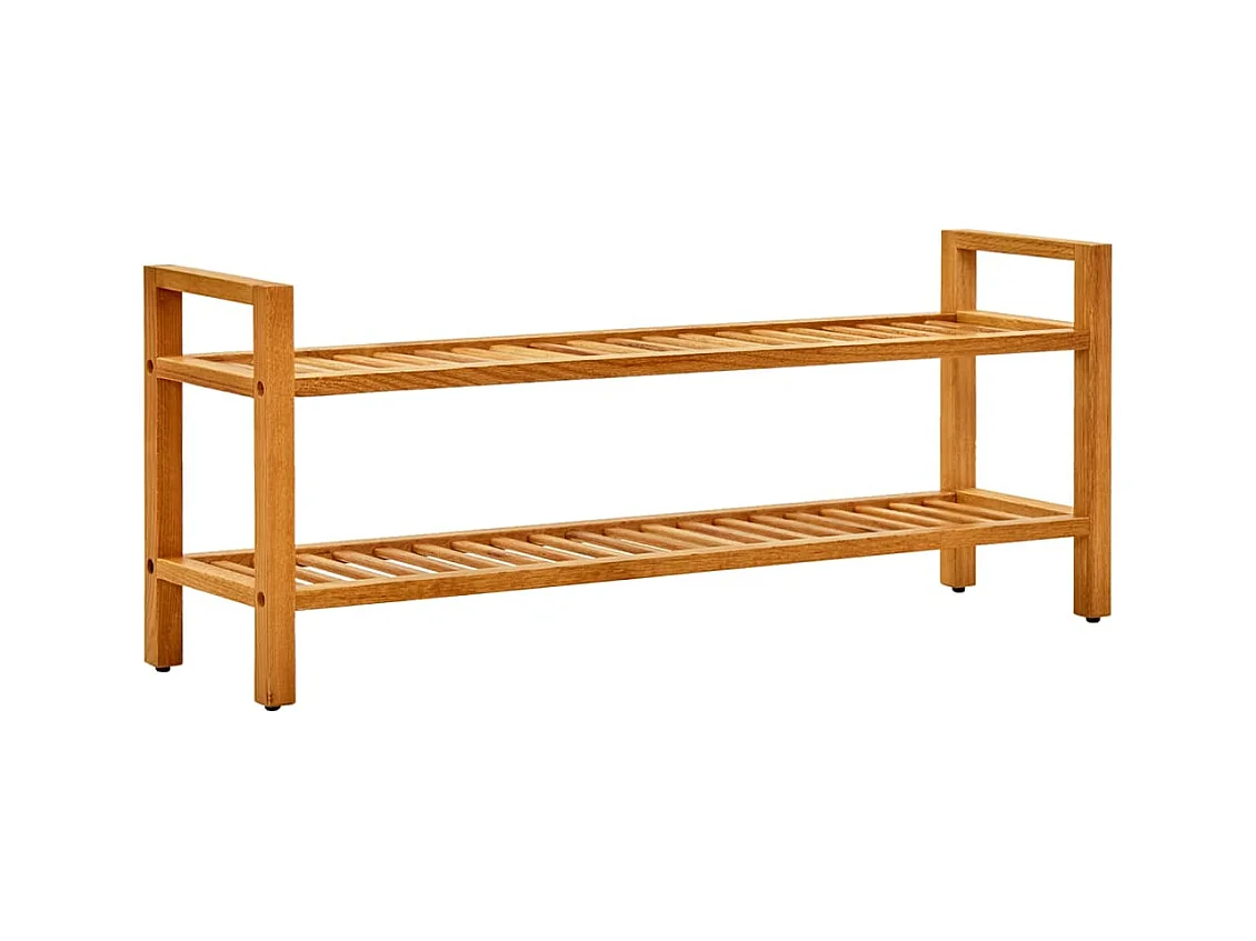 Étagère à chaussures à 2 niveaux 100x27x40 cm Chêne massif