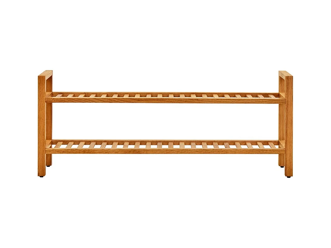 Étagère à chaussures à 2 niveaux 100x27x40 cm Chêne massif