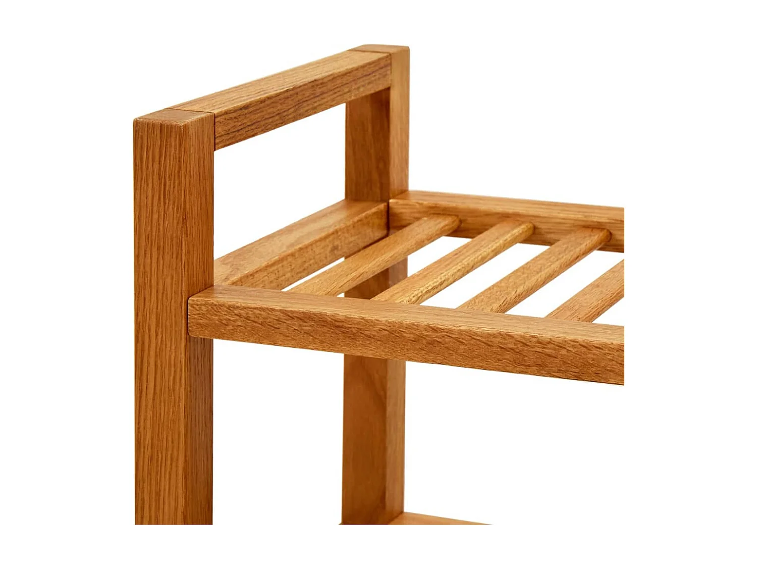 Zapatero de 2 niveles 100x27x40 cm Roble macizo