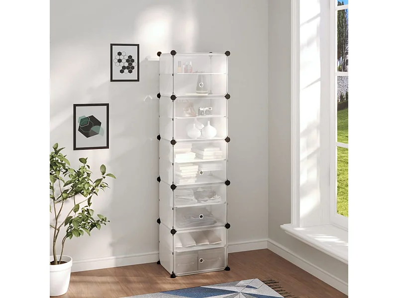 Transparant schoenenrek 44x31,5x153,5 cm PP