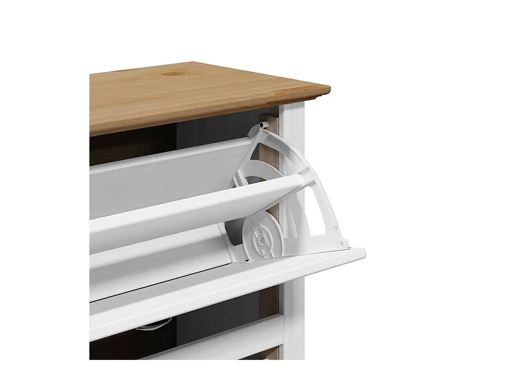 Étagère à chaussures blanc et marron 80x35x118 cm