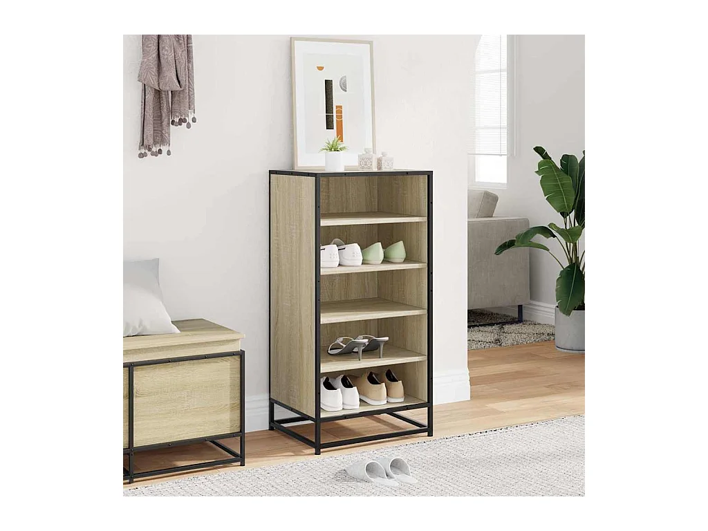 Étagère à chaussures chêne sonoma 48x38x97,5 cm bois ingénierie