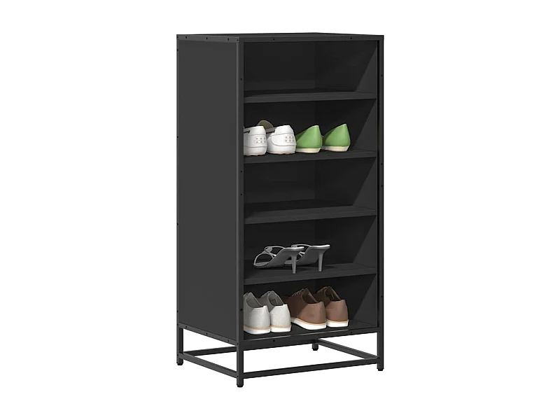 Scarpiera nera 48x38x97,5 cm in legno ingegnerizzato