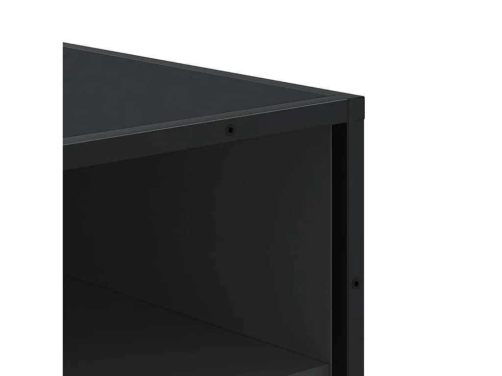 Zwarte schoenenrek 48x38x97,5 cm bewerkt hout