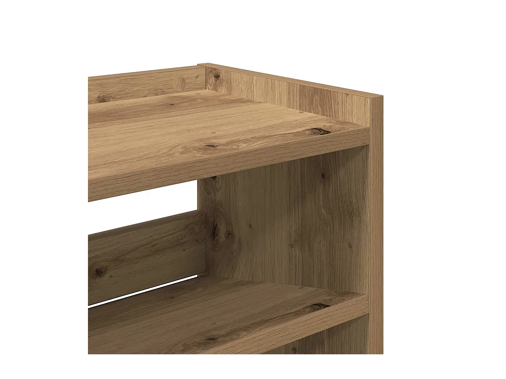 Étagère à chaussures chêne artisanal bois d'ingénierie