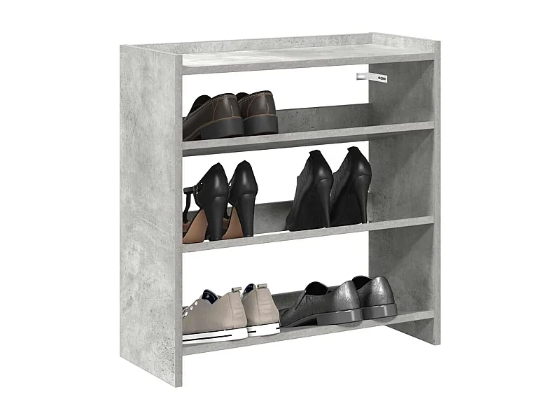 Étagère à chaussures gris béton 60x25x62 cm bois d'ingénierie
