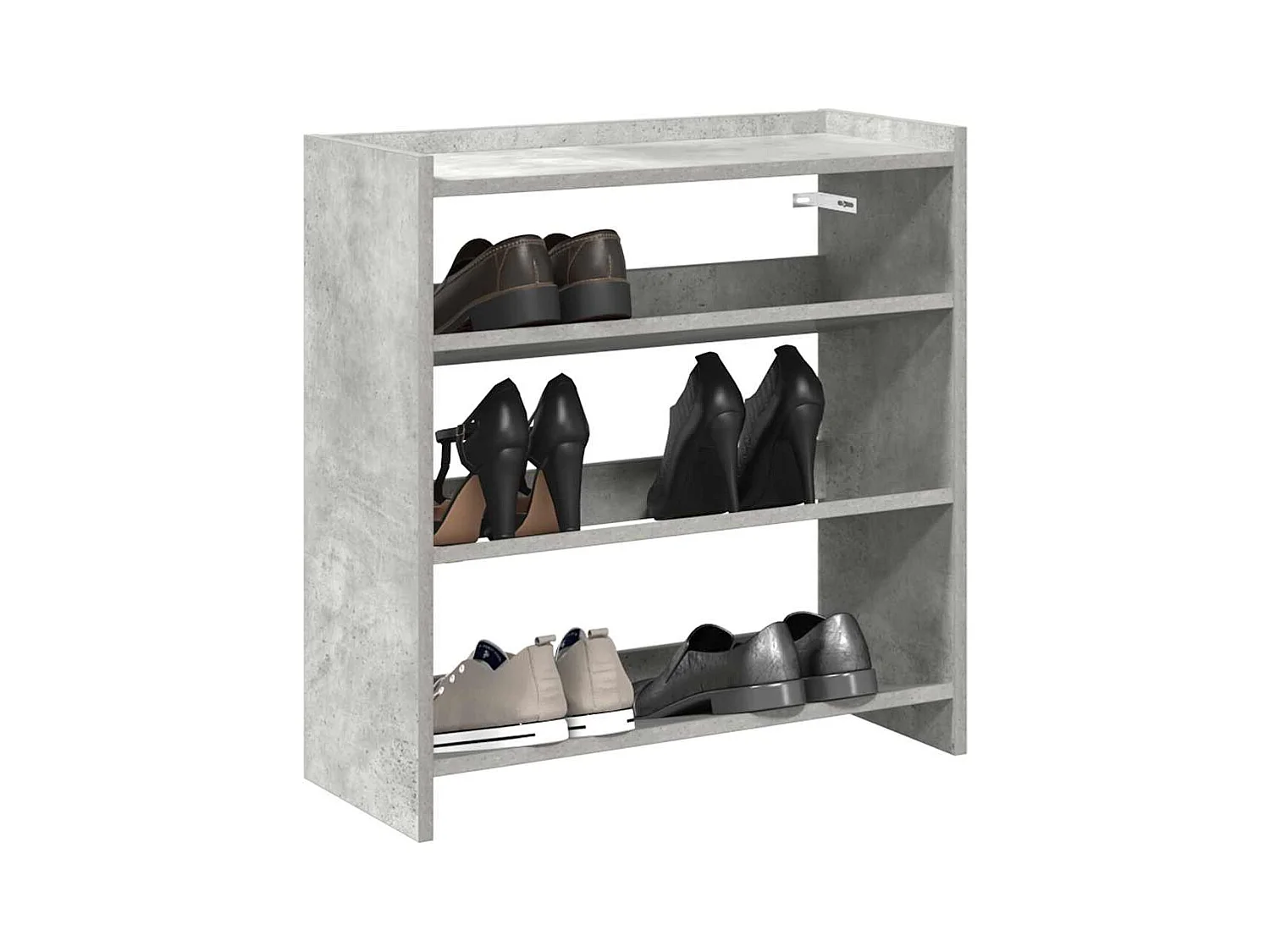 Étagère à chaussures gris béton 60x25x62 cm bois d'ingénierie