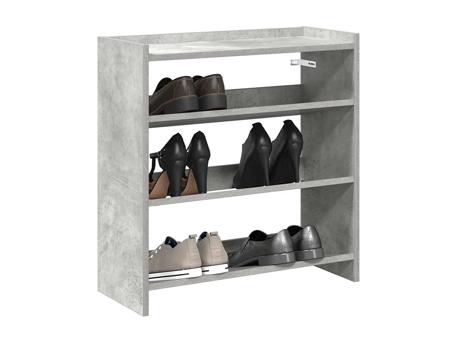 Étagère à chaussures gris béton 60x25x62 cm bois d'ingénierie