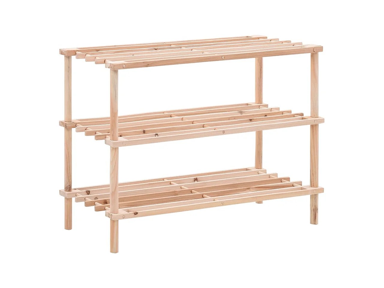 Scarpiera a 3 ripiani in legno massello di abete