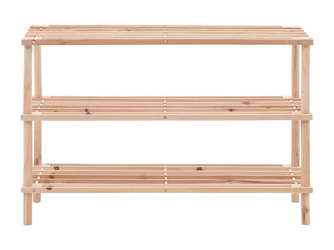 Scarpiera a 3 ripiani in legno massello di abete