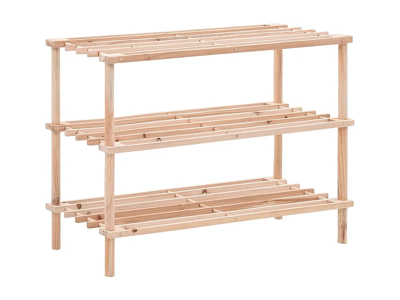 Range-chaussures à 3 étagères Bois de sapin solide