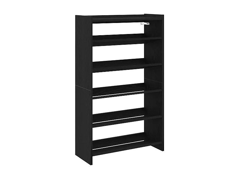 Zapatero negro 60x25x100 cm madera de ingeniería